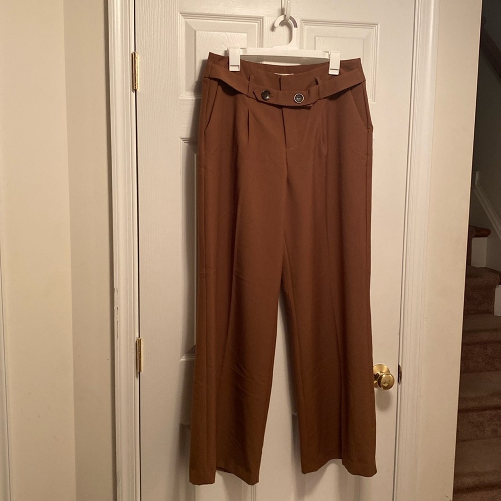 Cato Brown Hi-Rise Wide Leg Pants